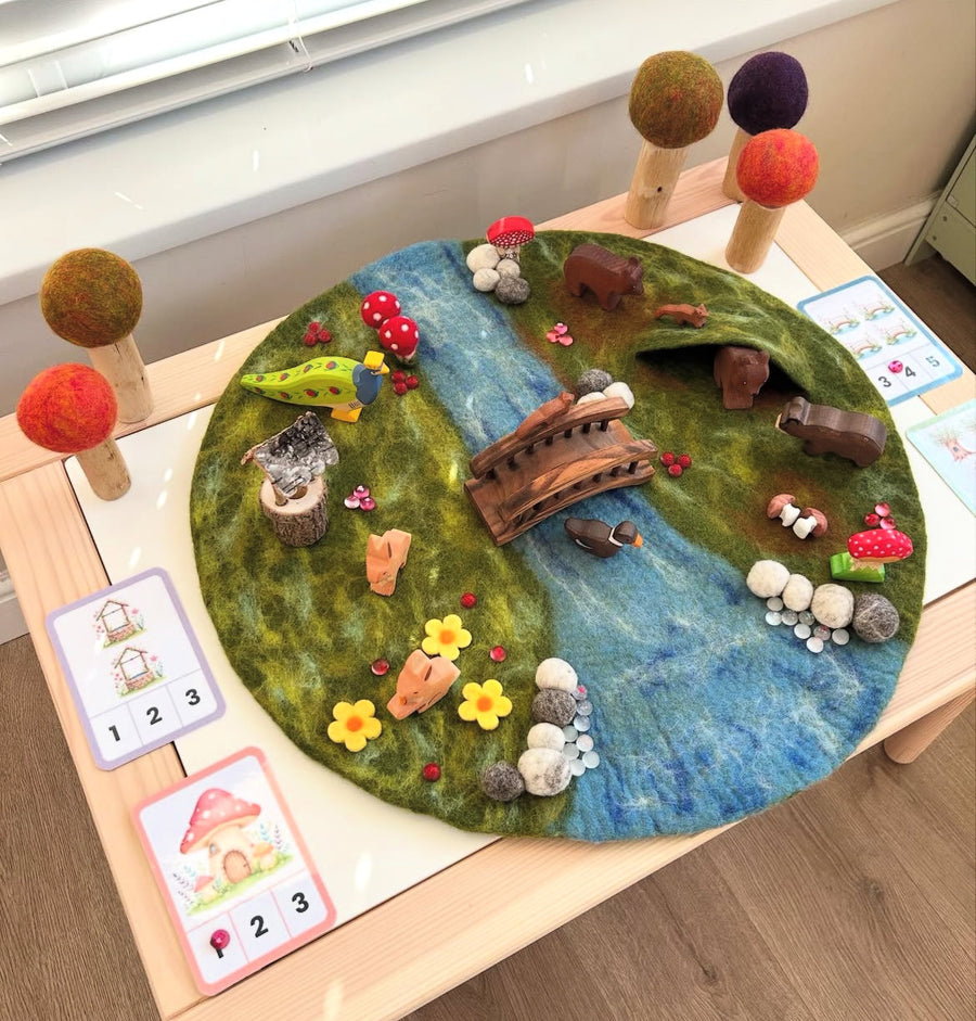Whimsical Play Mat, handmade felt toy from Little Brood.