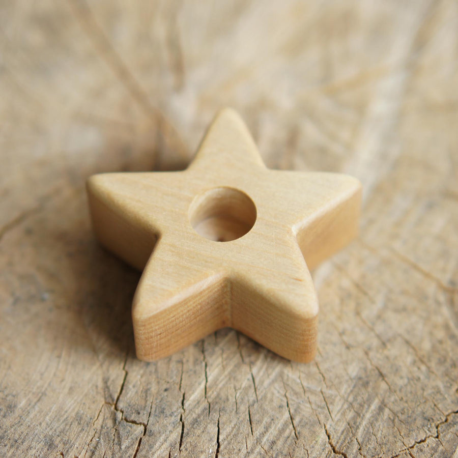 Waldorf star stand, one of the stand options in the birthday ring set