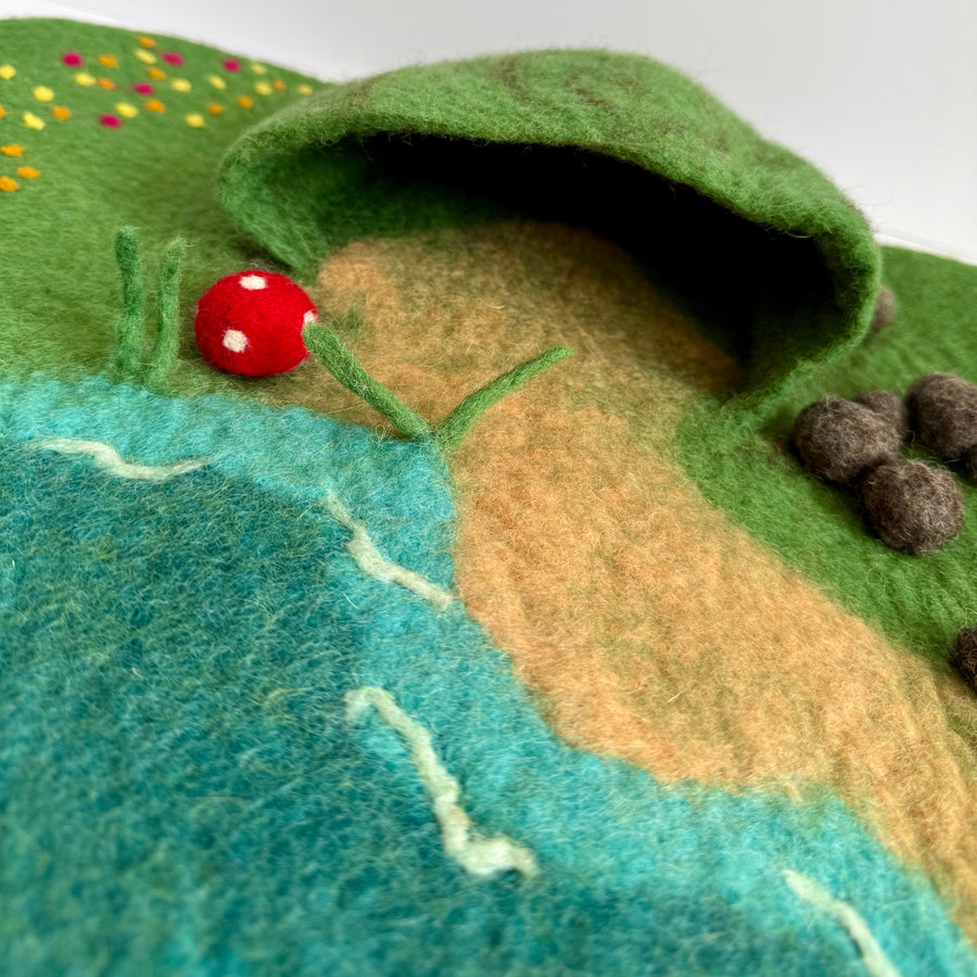 Fairy Pond Felt Play Mat, handmade felt toy from Little Brood.