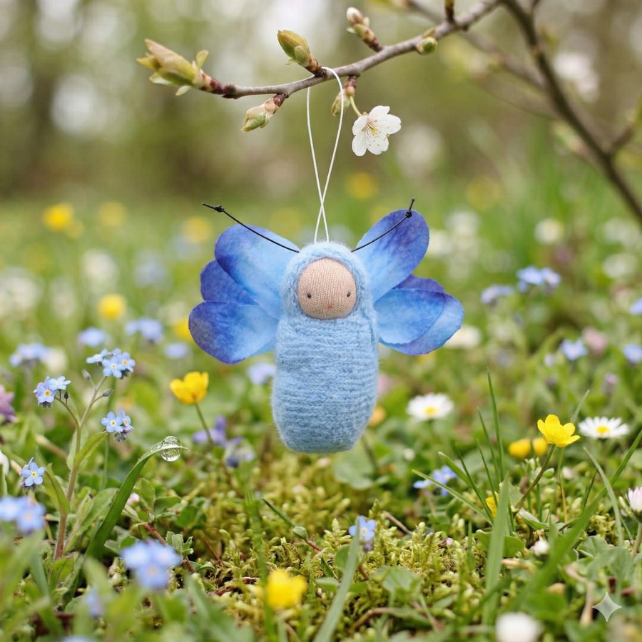Fairyshadow Blue Fairy Baby Ornament