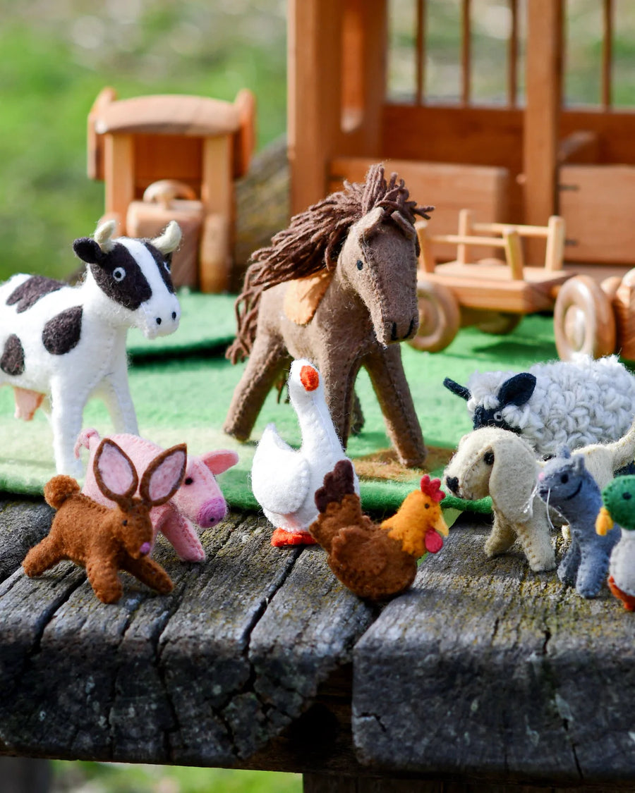 Felt Farm Animals Toys, Set of 10