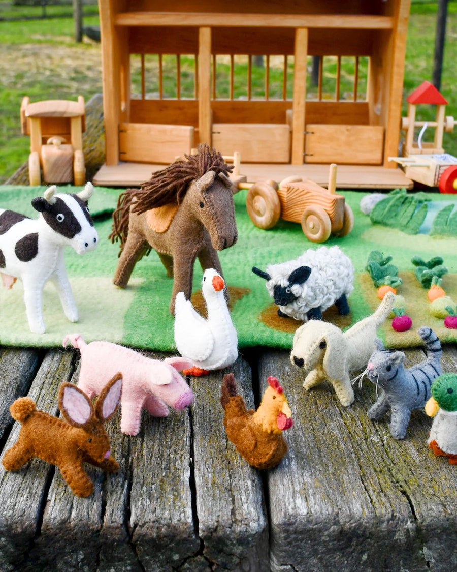 Felt Farm Animals Toys, Set of 10
