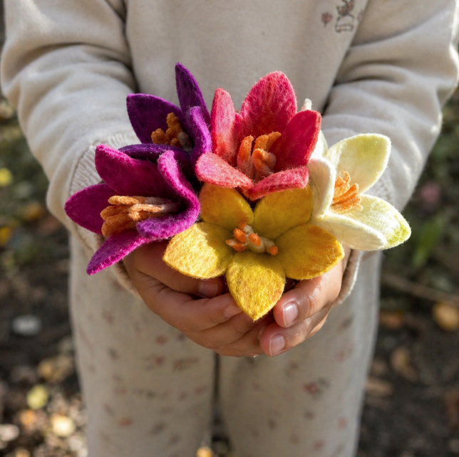 Felt Flowers, Set of 5 (Set A)