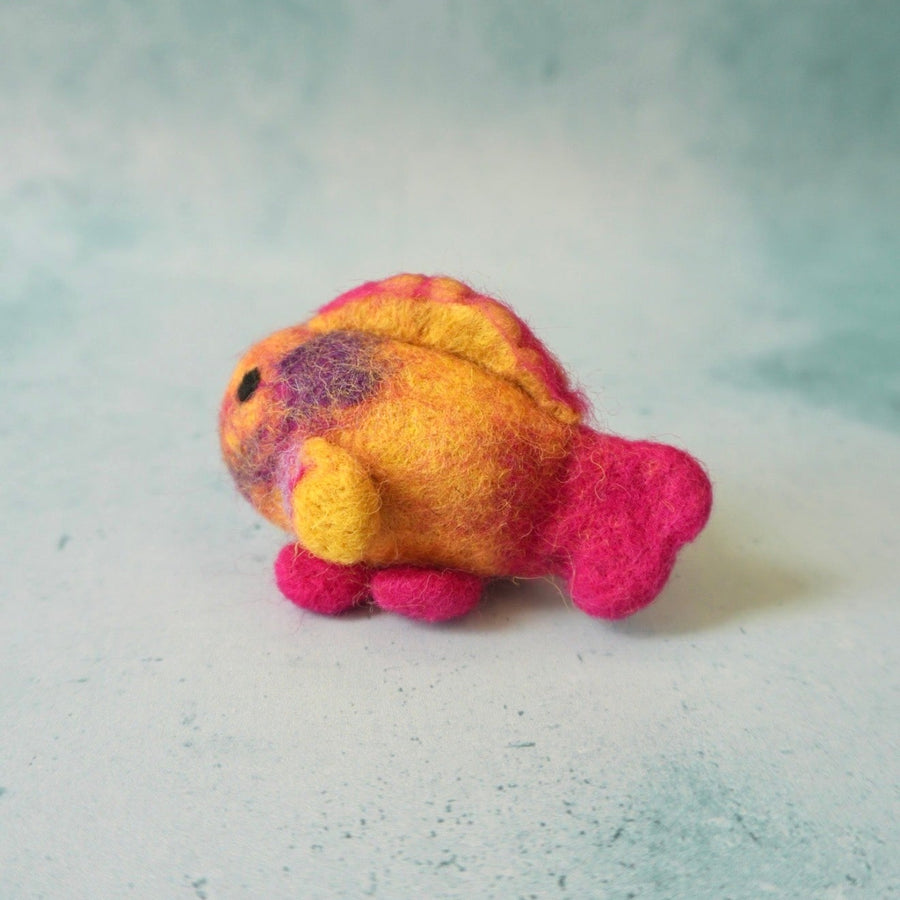 Felt Pink Parrot Fish, made for open-ended, small-world play.
