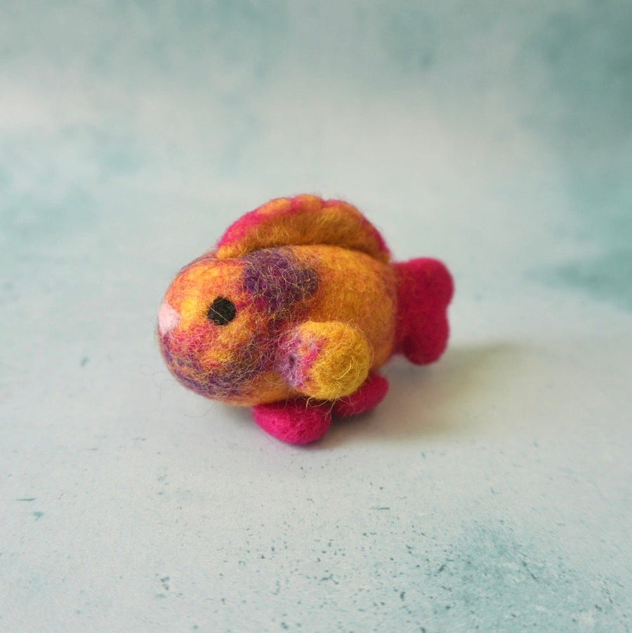 Felt Pink Parrot Fish, handmade felt toy from Little Brood.