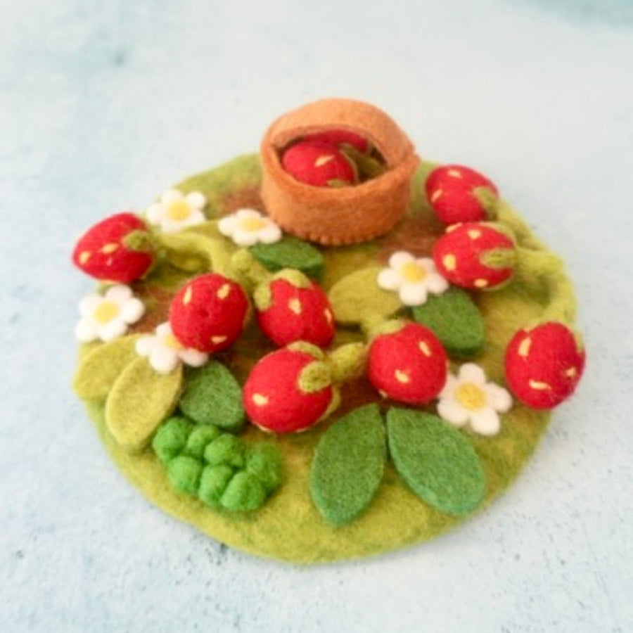 Felt Strawberry mini play mat