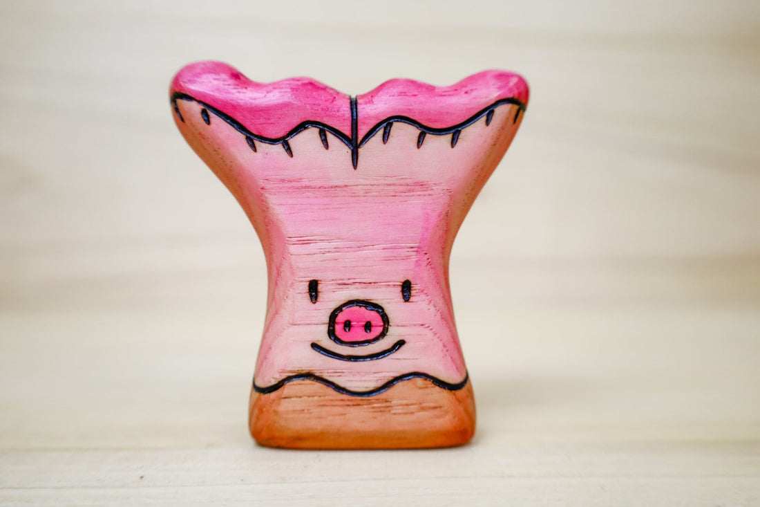 Wooden Pig's Ear Mushroom Toy