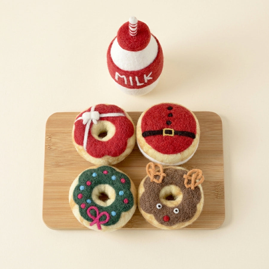 Magical Christmas Play Food Set, Santa's Milk and 4 Christmas Donuts