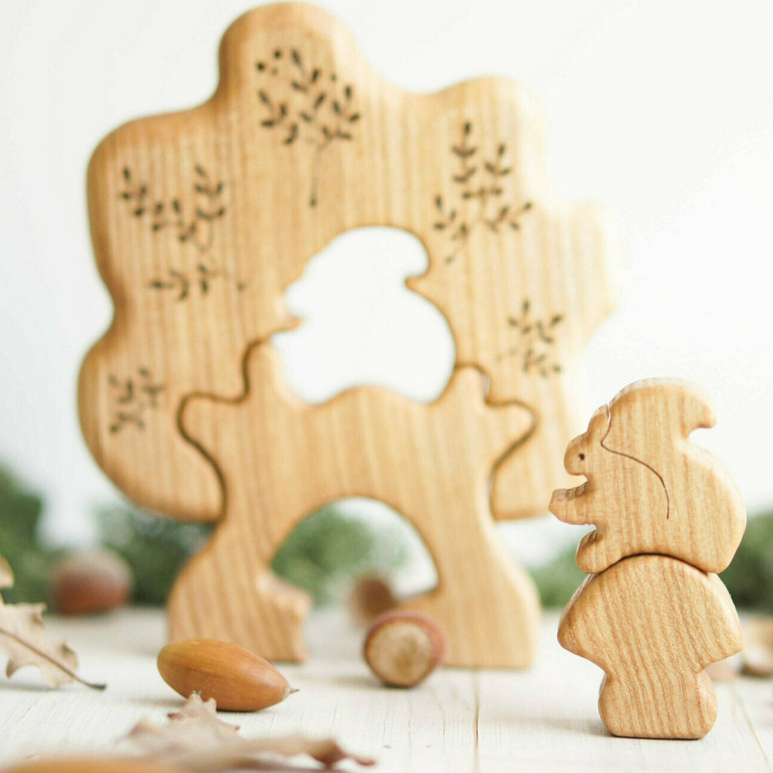 Wooden Tree Puzzle with Squirrel