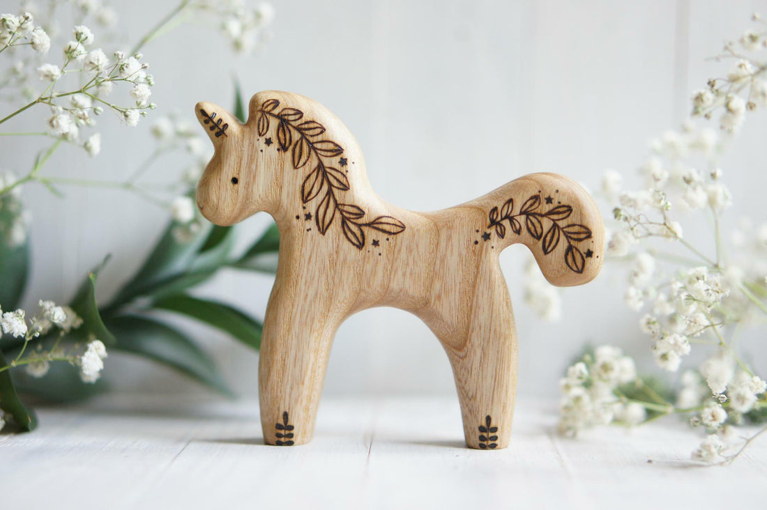 Wooden Unicorn Toy, Flower