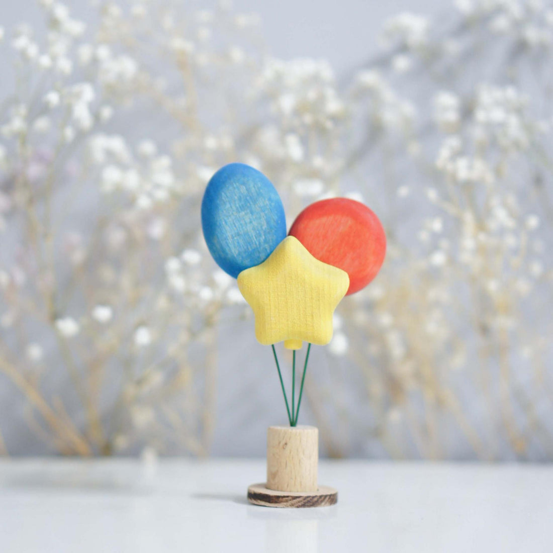 Wooden Balloon Ornament, Blue Sparkle