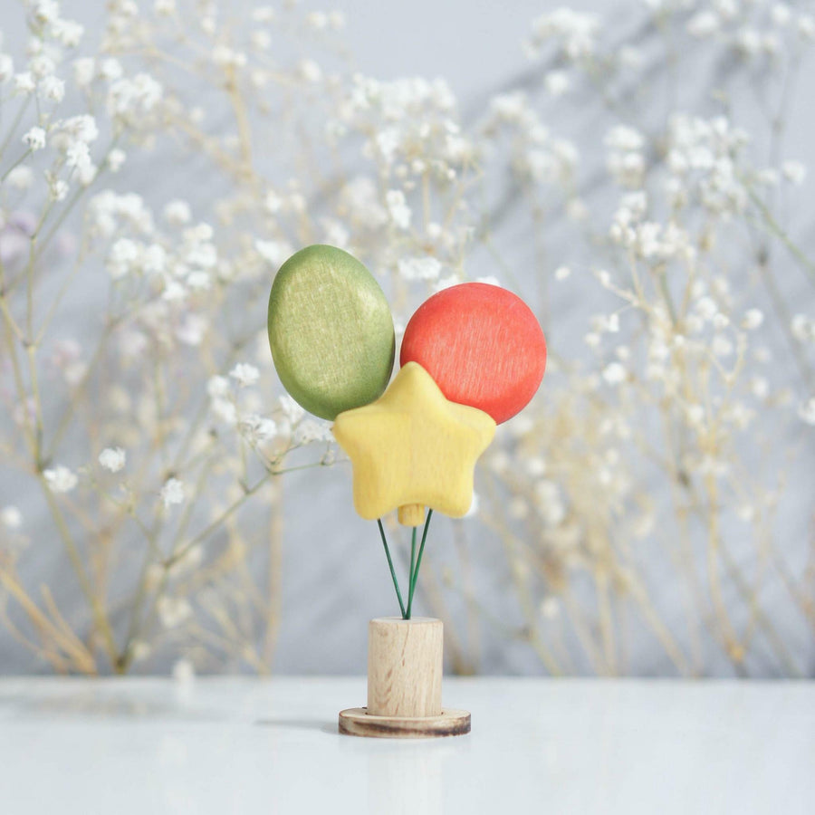 Wooden Balloon Ornament, Green Sparkle