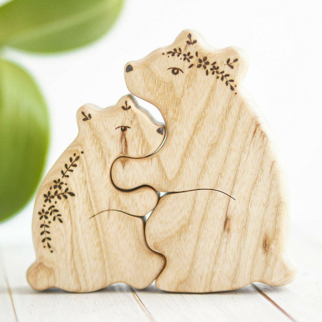 Wooden Mama and Baby Bear Puzzle