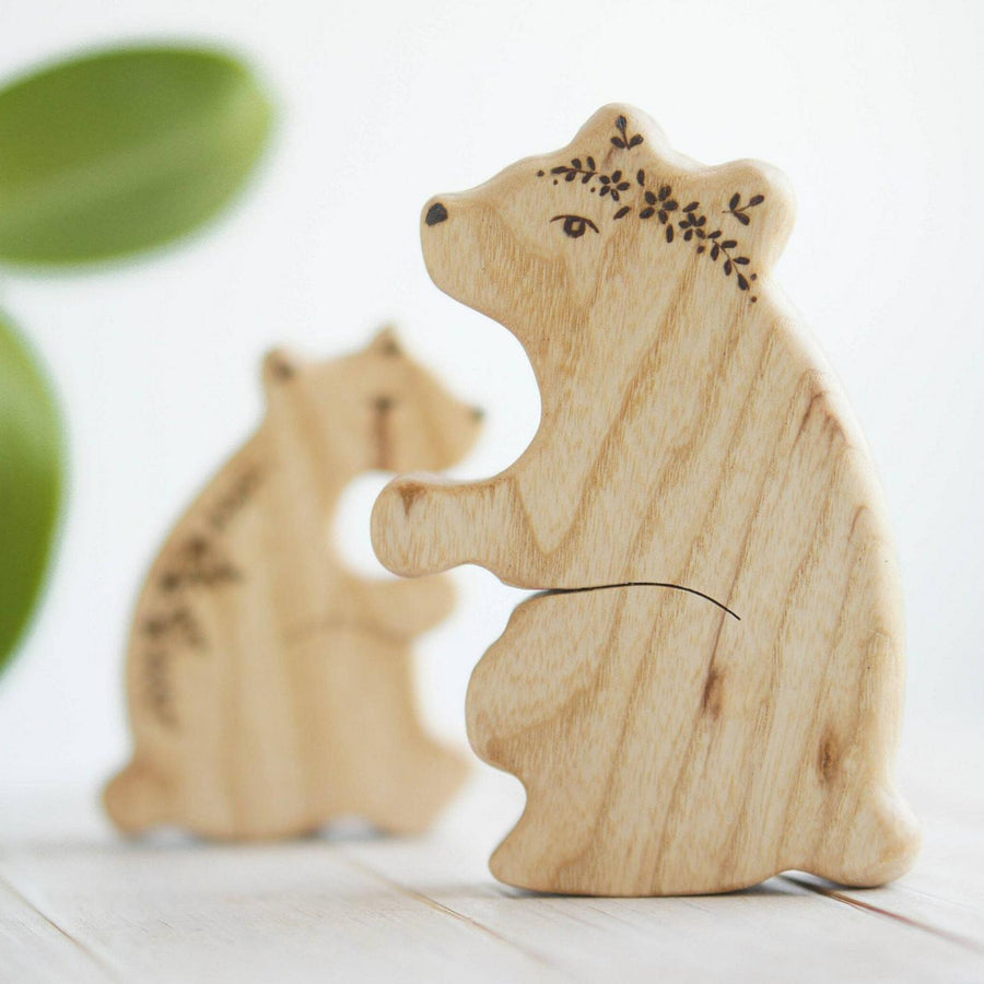 Wooden Mama and Baby Bear Puzzle