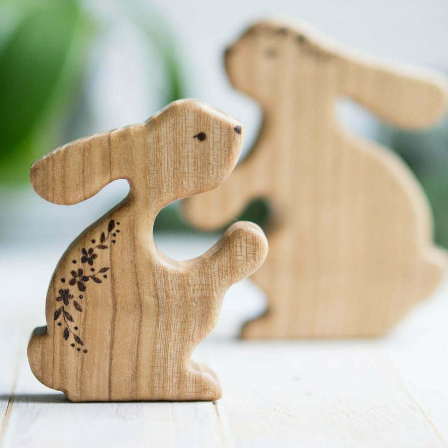 Wooden Mama and Baby Bunny Puzzle