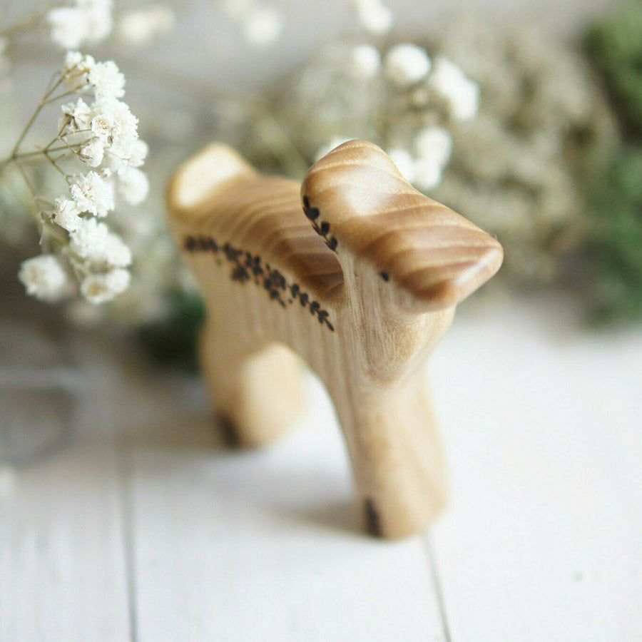 Wooden Fawn Toy, a hand-carved wooden toy by Tiny Fox Hole.