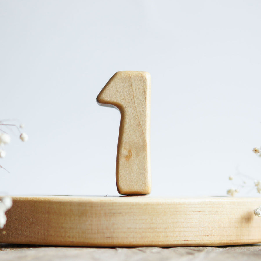Wooden Number, a hand-carved wooden toy by Tiny Fox Hole.