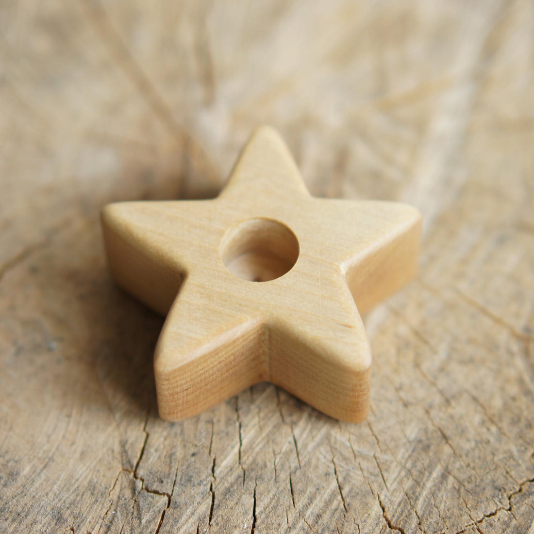 Waldorf Star Stand, a wooden Waldorf celebration piece by Tiny Fox Hole, cut and finished by hand from solid wood