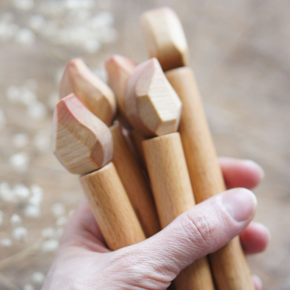 Wooden Birthday Candle, a wooden Waldorf celebration piece by Tiny Fox Hole, cut and finished by hand from solid wood