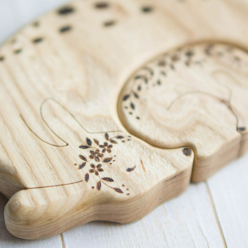 Wooden Deer Puzzle, a natural wood puzzle by Tiny Fox Hole (view 3)