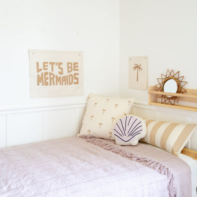 Striped Lumbar, Pink Pillow Cover