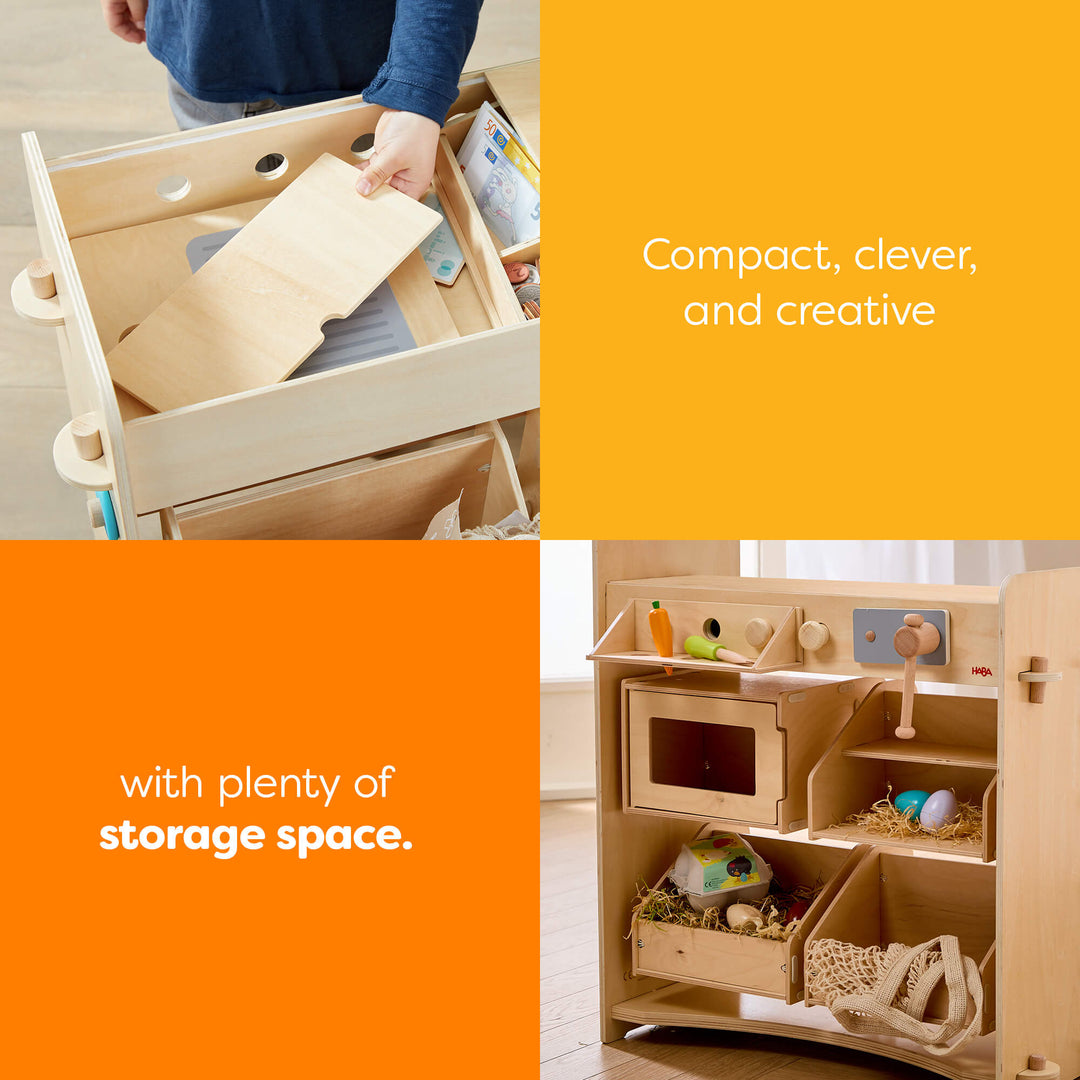 Creative Play 3 in 1 – Play Kitchen, Store &amp; Workshop