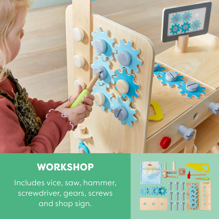 Creative Play 3 in 1 – Play Kitchen, Store &amp; Workshop