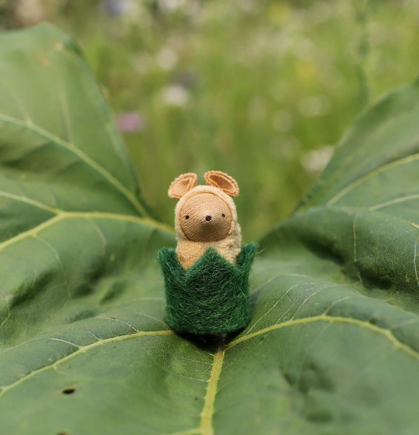 Fairyshadow Little Critter in a Hedge Cozy, Tan Mouse