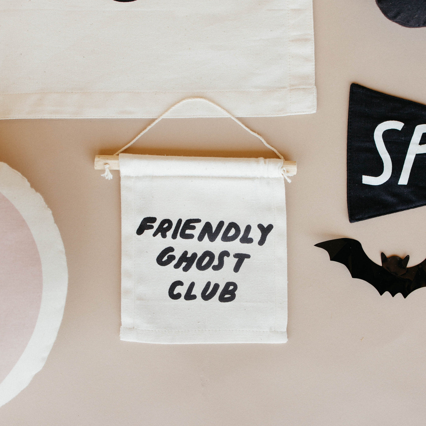 friendly ghost club hang sign