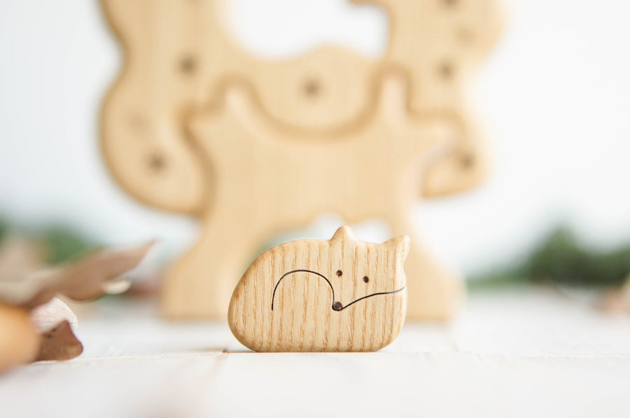Wooden Tree Puzzle with Bird and Fox