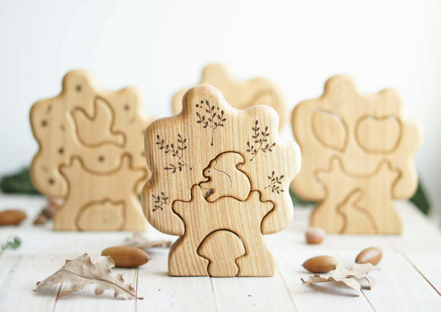 Wooden Tree Puzzle with Squirrel