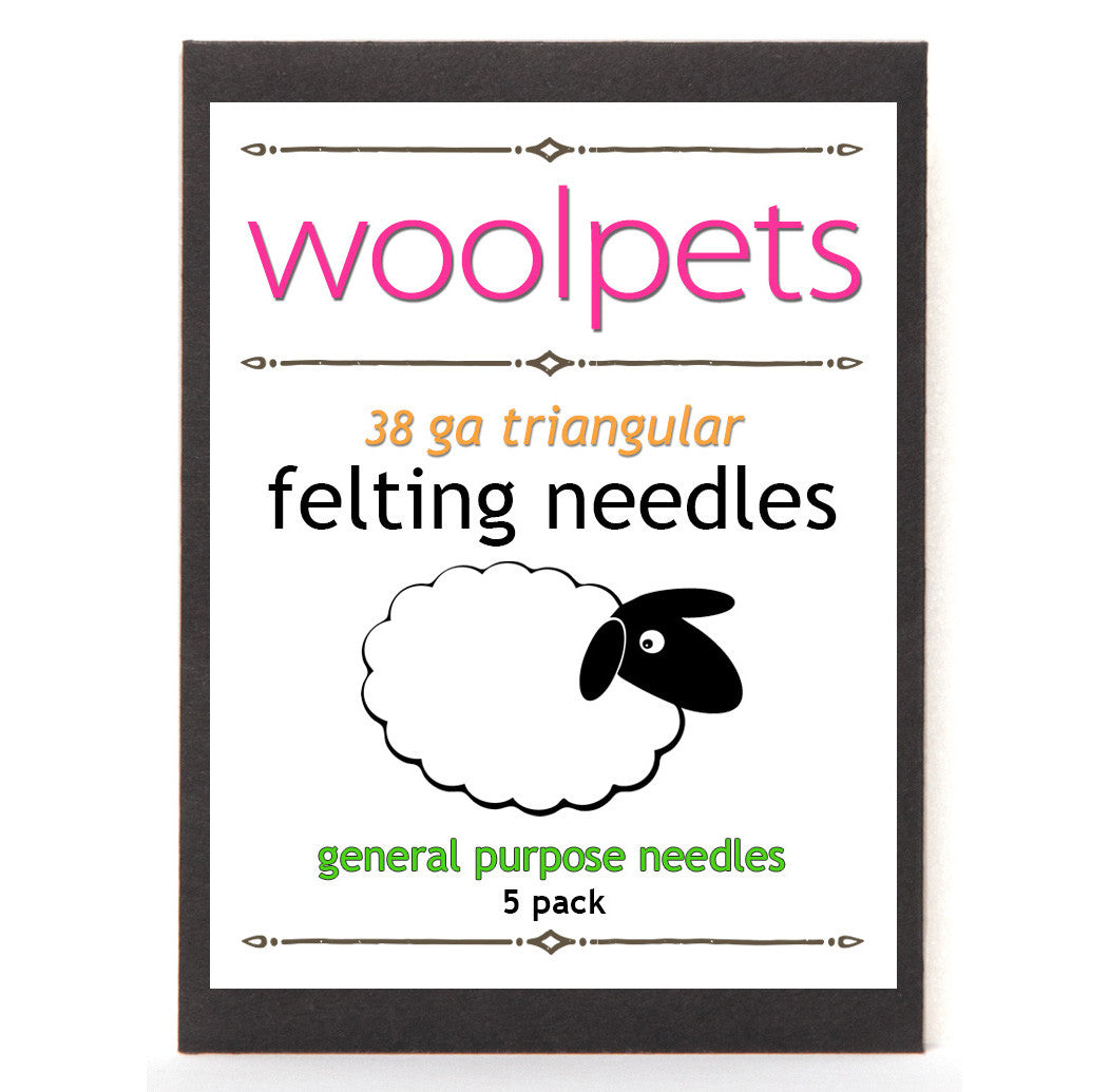 Woolpets 38 gauge triangular felting needles, 5 pack, general purpose