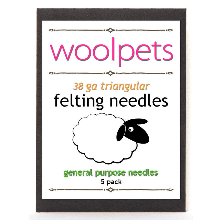 Woolpets 38 gauge triangular felting needles, 5 pack, general purpose