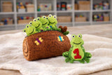5 Little Speckled Frogs with Log Bag, Finger Puppet Set · view 1