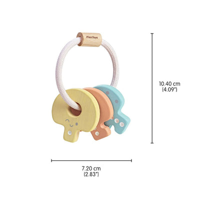 Plan Toys Baby Key Rattle - Pastel