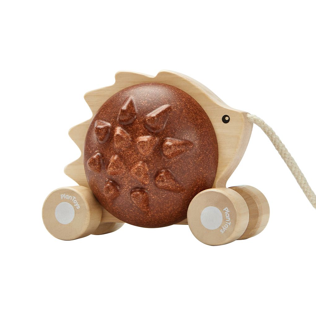 Plan Toys Pull-Along Hedgehog - Brown