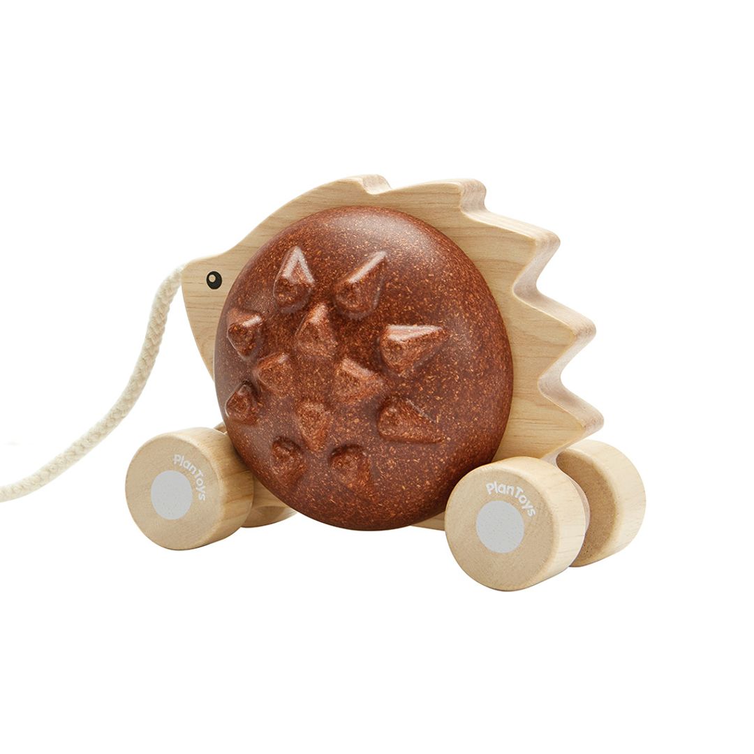 Plan Toys Pull-Along Hedgehog - Brown