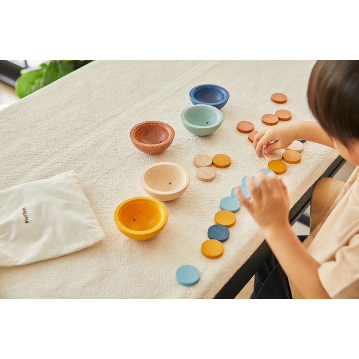 Plan Toys Sort &amp; Count Cups - Orchard