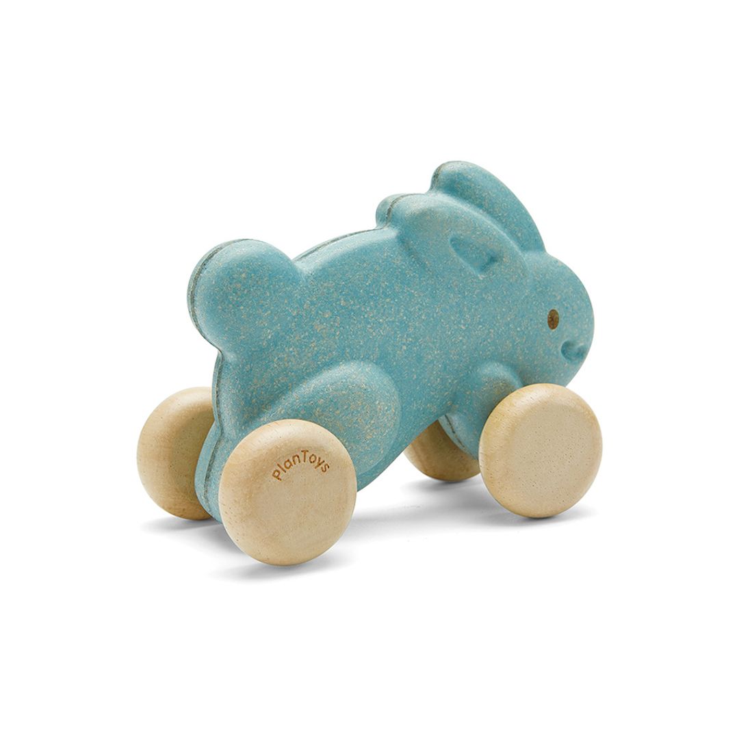 Plan Toys Push Along Bunny - Blue