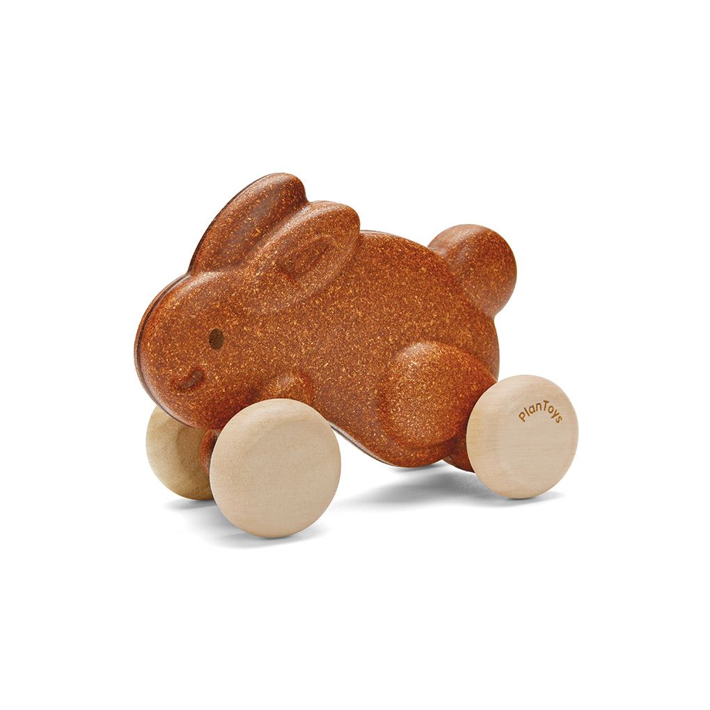 Plan Toys Push Along Bunny - Brown