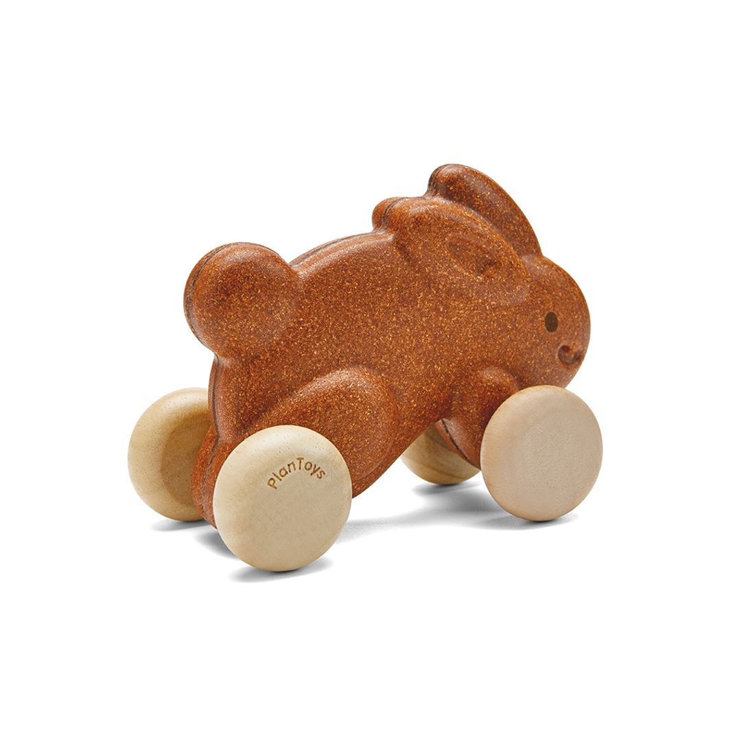 Plan Toys Push Along Bunny - Brown