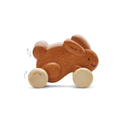 Plan Toys Push Along Bunny - Brown