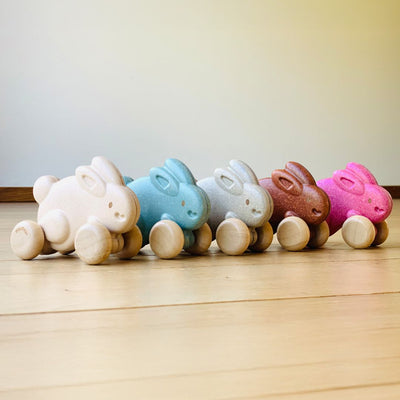 Plan Toys Push Along Bunny - Grey