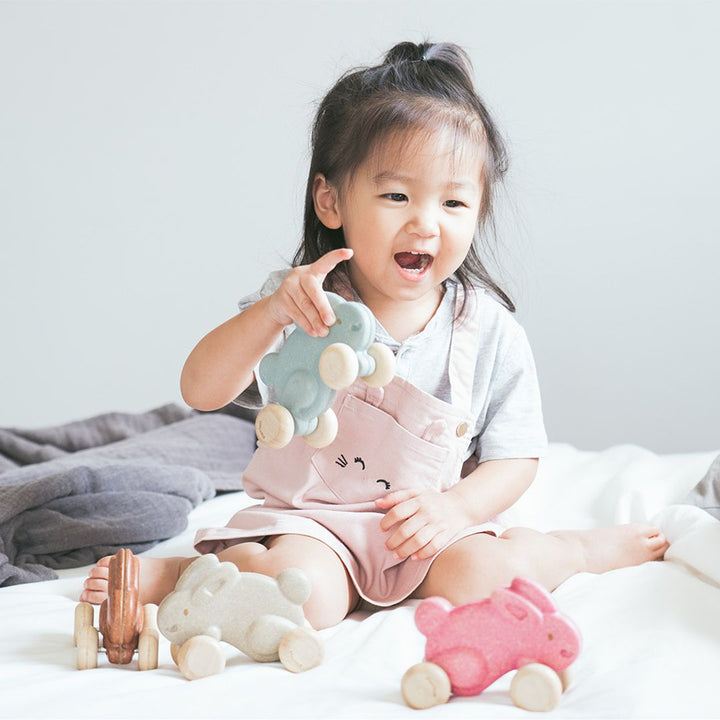Plan Toys Push Along Bunny - Grey