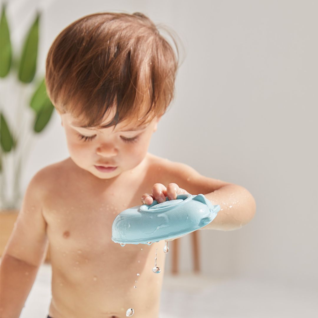 Plan Toys Rubber Convertible Boat - Pastel Blue