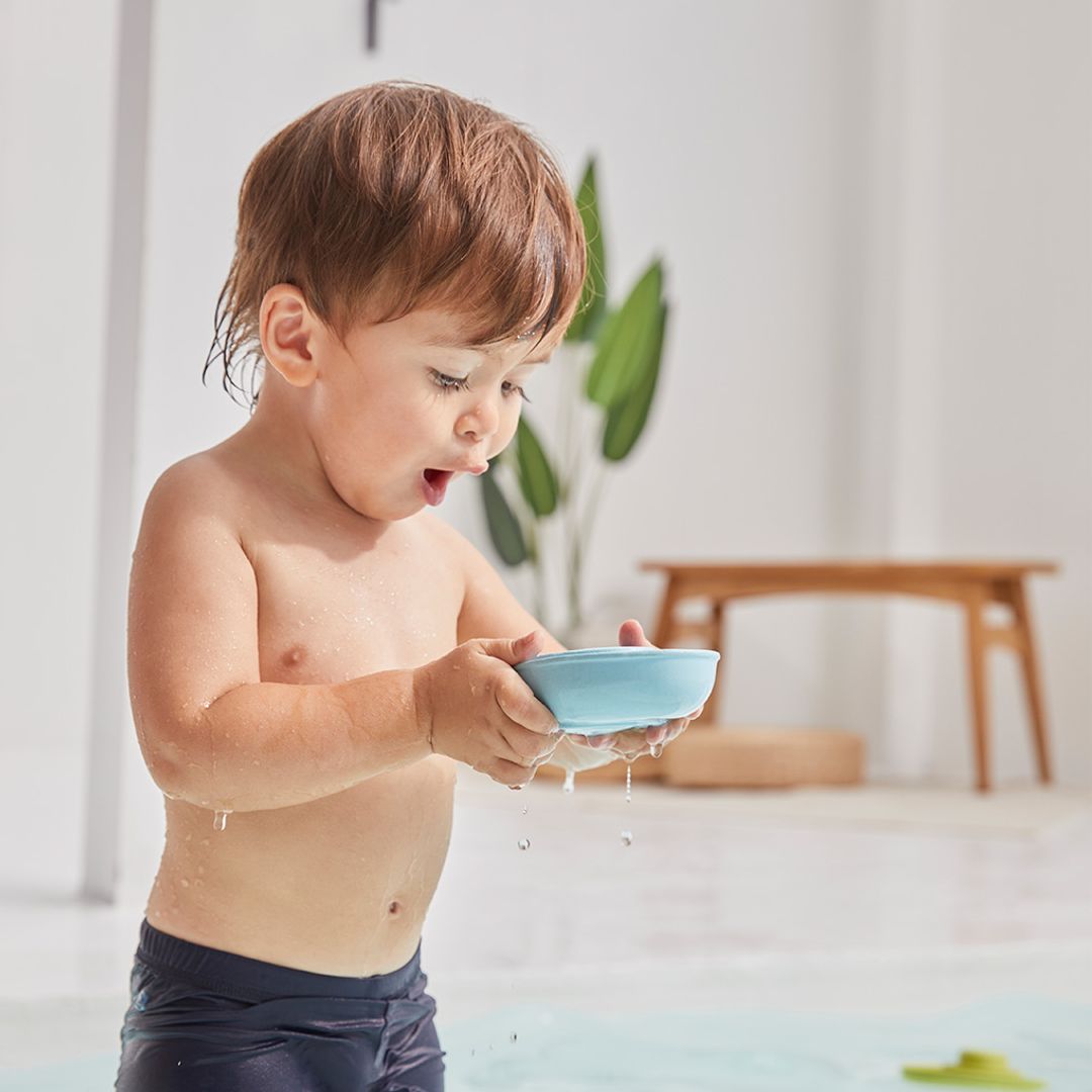 Plan Toys Rubber Convertible Boat - Pastel Blue