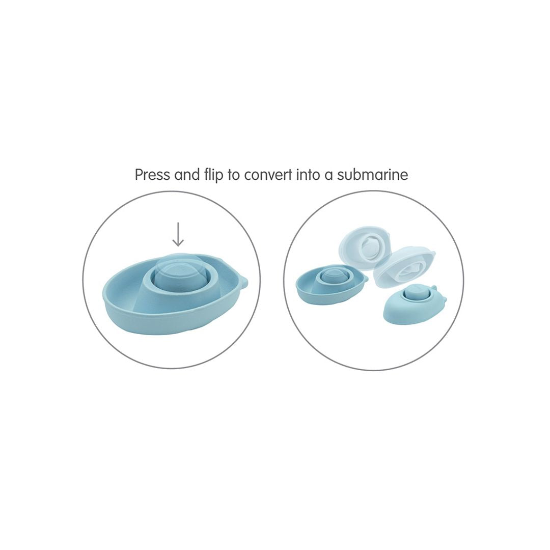 Plan Toys Rubber Convertible Boat - Pastel Blue
