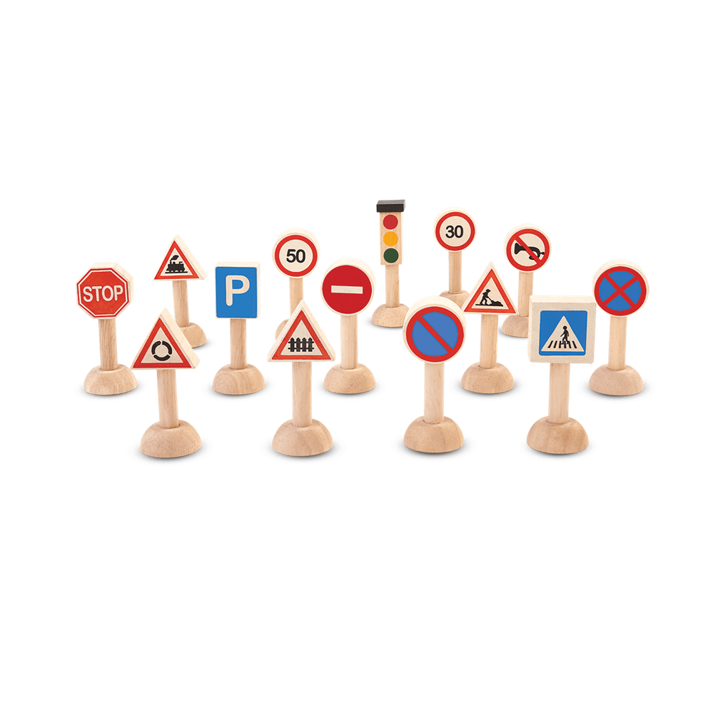 Plan Toys Set Of Traffic Signs &amp; Lights