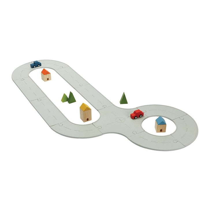 Plan Toys Rubber Road &amp; Rail Set, Medium