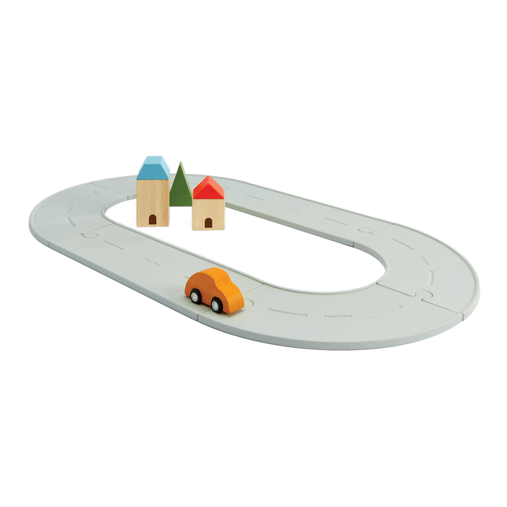 Plan Toys Rubber Road &amp; Rail Set, Small